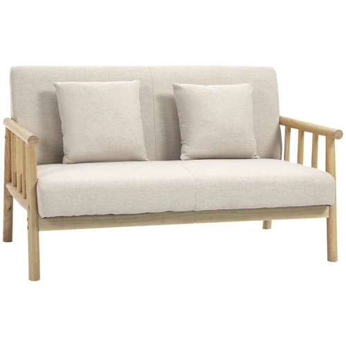 Sofa Homcom 123x69x74cm., šviesiai rudos/smėlio spalvos