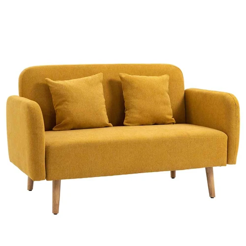 Sofa Homcom 130x70x80cm., geltonos/šviesiai rudos spalvos