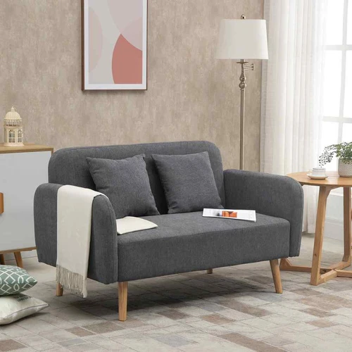 Moderni dvivietė sofa mažoms erdvėms