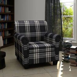 Sofa-kėdė su pagalve, juodos spalvos, audinys