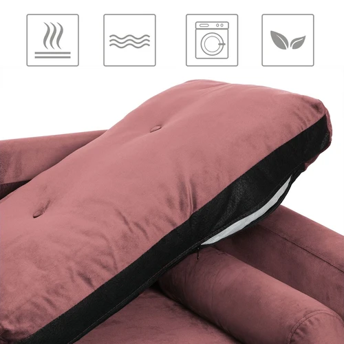 Aksomo sofa su eukalipto mediena ir putplasčio paminkštinimu