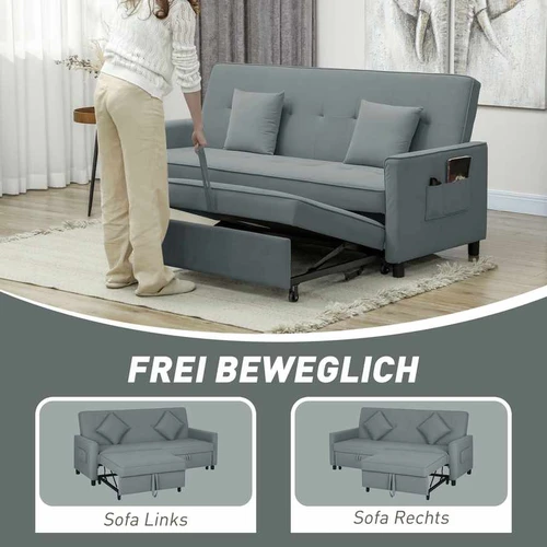 Trivietė sofa-lova su papildomomis pagalvėlėmis