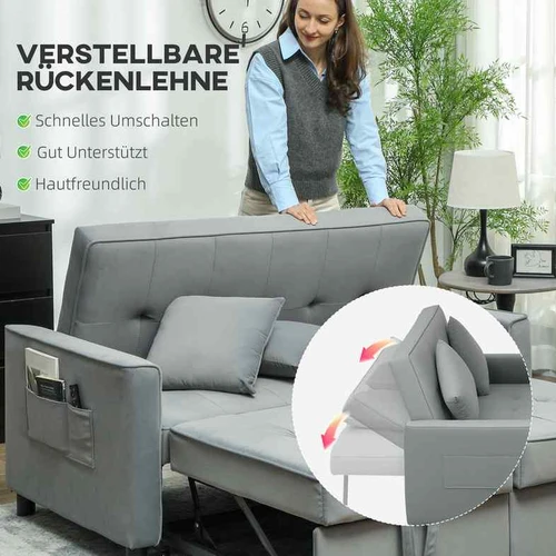 Transformuojama sofa-lova su spragtelėjimo mechanizmu