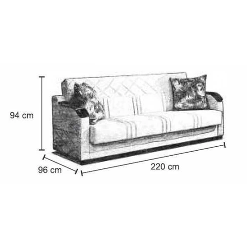 Didelė 220 cm sofa AS 06 su miegojimo plotu 139 x 195 cm