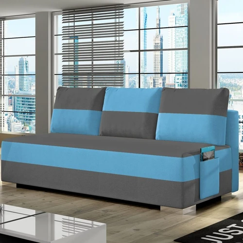 Sofa lova ATILA, pilka/šviesiai mėlyna