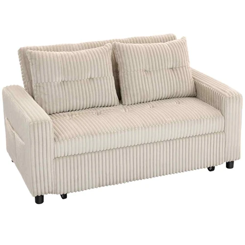 Sofa-lova, Dvivietė, Balta, 157 × 91 × 90 cm