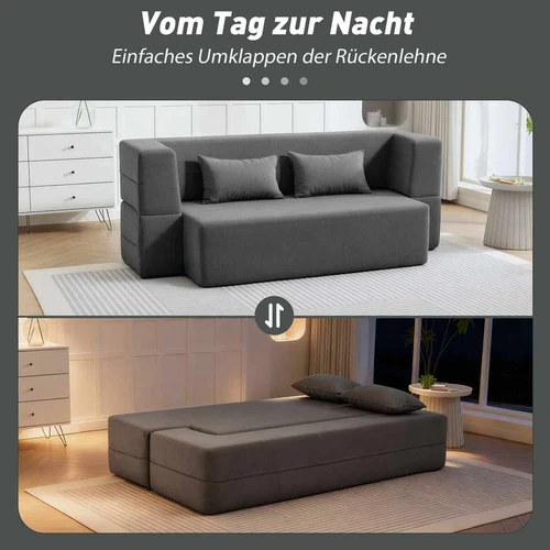 Sofa-lova, dvivietė, pilka, 203 × 75 × 95 cm - Sofos-lovos