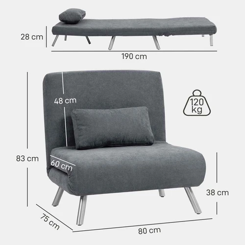Sofa-lova, Fotelis-lova, 80 × 83 × 75 cm - Sofos-lovos