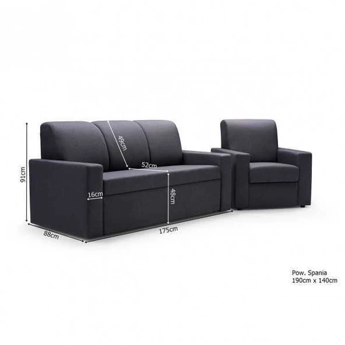 Ergonomiškas miegamasis su miego funkcija ir patalynės konteineriu