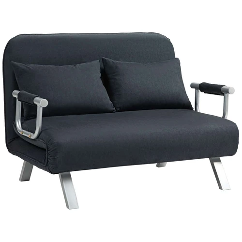 Sofa-lova Homcom 111x80x78cm., juodos/sidabrinės spalvos