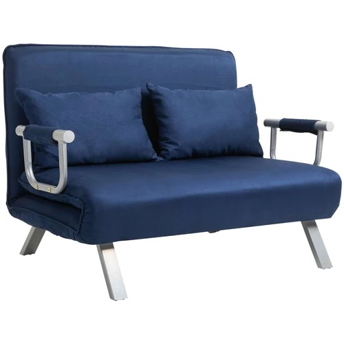 Sofa-lova Homcom 111x80x78cm., mėlynos/sidabrinės spalvos