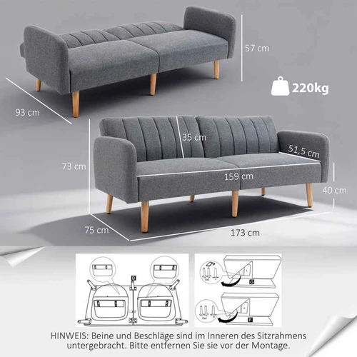Moderni pilka sofa-lova svetainei
