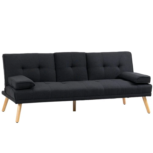 Sofa-lova Homcom 181x77x78cm., juodos/šviesiai rudos spalvos