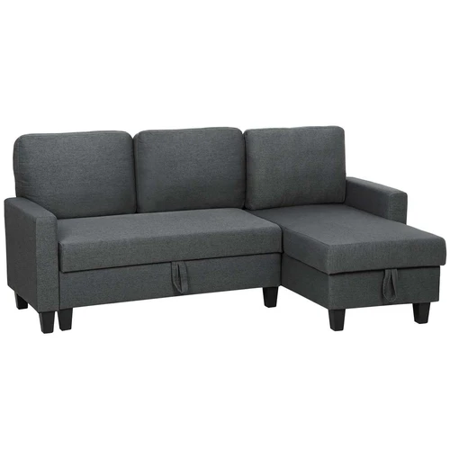 Sofa-lova, kairinė arba dešininė, trivietė su šezlongu, 197 × 85 × 129 cm
