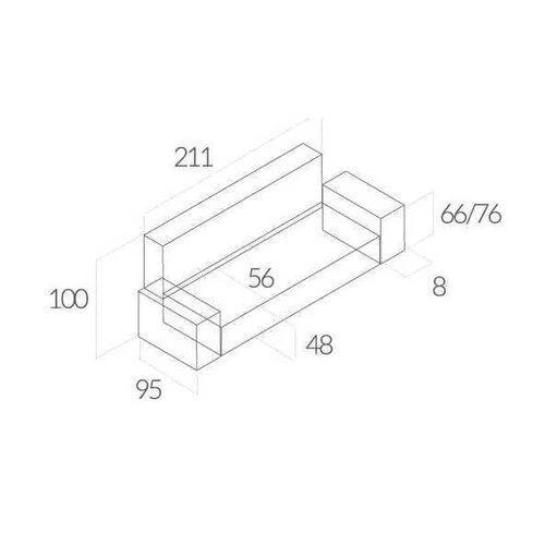 Plati sofa-lova MM 22 su patalynės dėže ir spalvų pasirinkimu