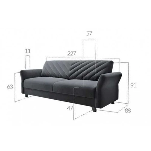 Didelė sofa-lova su miegojimo plotu 193x125 cm
