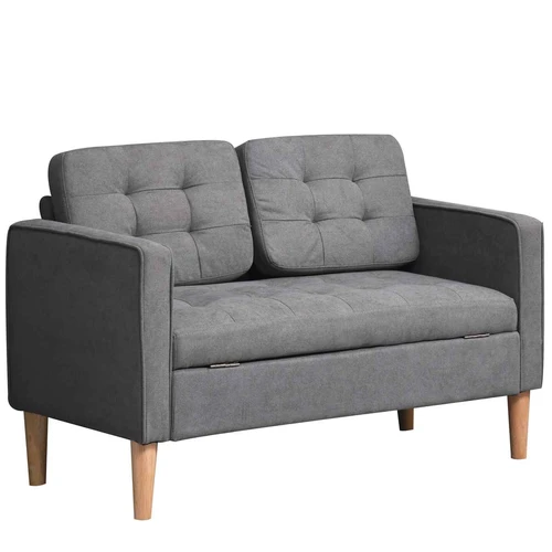 Sofa su daiktadėže Homcom 117x62x78cm., tamsiai pilkos/šviesiai rudos spalvos