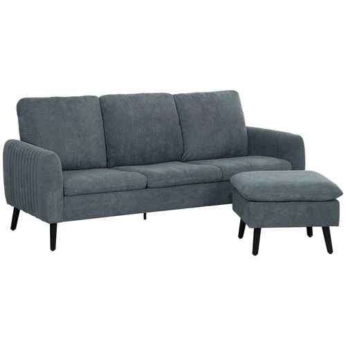 Sofa su pakoju Homcom 196x140x88cm., tamsiai pilkos spalvos