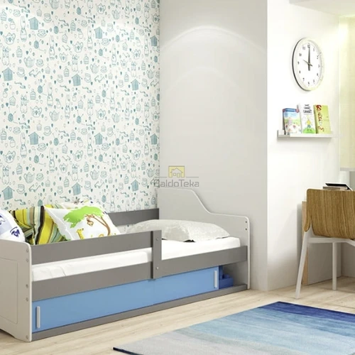 Natūralus pušies medis ir MDF grafitinėje/mėlynoje spalvoje