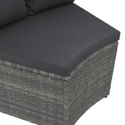 Sofos komplektas su pagalvėlėmis, 5 dalių, pilkas, poliratanas - Lauko baldų komplektai