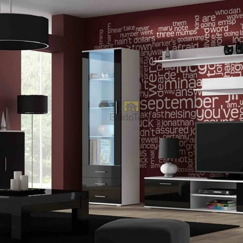 Stilinga spinta 60x192x41 cm su matiniu ir blizgiu finishu