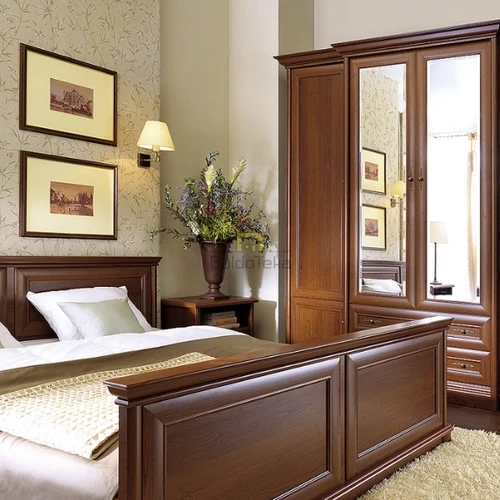 Kaštoninės spalvos lova SONATA be grotelių