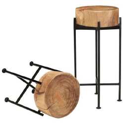 Šoniniai staliukai, akacijos medienos masyvas - Šoniniai staliukai