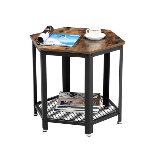 Kompaktiškas medinis stalviršis su geležies grotelėmis