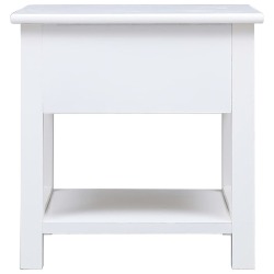 Šoninis staliukas, baltas, 40x40x40 cm, paulovnijos mediena - Šoniniai staliukai