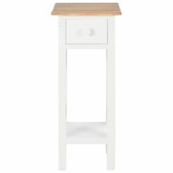 Šoninis staliukas, baltos spalvos, 27x27x65,5cm, mediena - Šoniniai staliukai