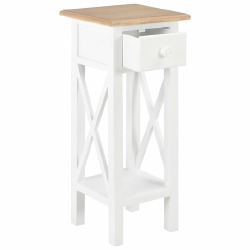 Šoninis staliukas, baltos spalvos, 27x27x65,5cm, mediena - Šoniniai staliukai