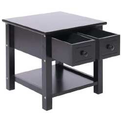 Šoninis staliukas, juodas, 40x40x40cm, paulovnijos mediena - Šoniniai staliukai