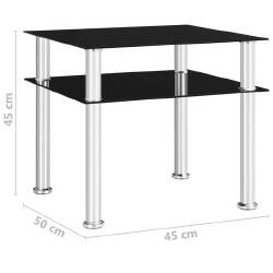 Šoninis staliukas, juodas, 45x50x45cm, grūdintas stiklas - Šoniniai staliukai