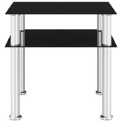 Šoninis staliukas, juodas, 45x50x45cm, grūdintas stiklas - Šoniniai staliukai