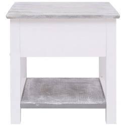 Šoninis staliukas, pilkas 40x40x40cm, paulovnijos mediena - Žurnaliniai (kavos) staliukai