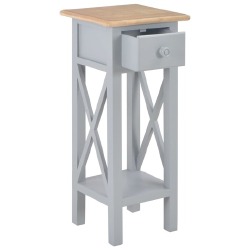 Šoninis staliukas, pilkos spalvos, 27x27x65,5cm, mediena - Šoniniai staliukai