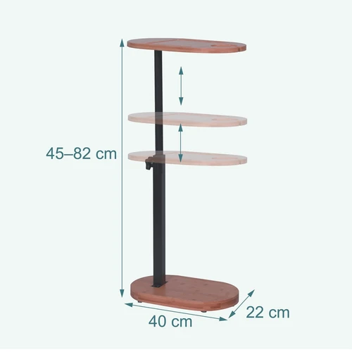 Šoninis staliukas Relaxdays 10053049.0, Reguliuojamo aukščio, 40 × 45–82 × 22 cm - Šoniniai staliukai