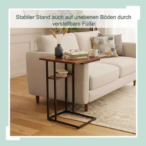 Šoninis staliukas Relaxdays, nulenkiamu stalviršiu, 52 × 64 × 39 cm - Šoniniai staliukai