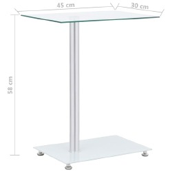 Šoninis staliukas, skaidrus, 45x30x58cm, grūdintas stiklas - Šoniniai staliukai