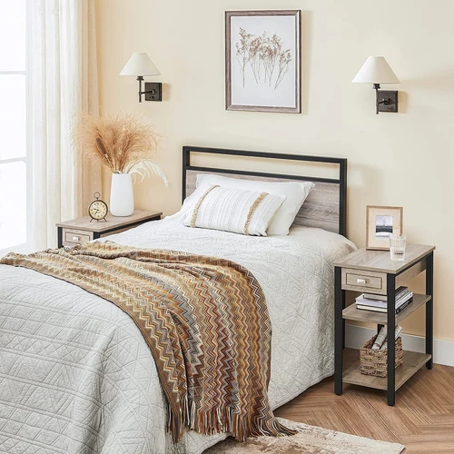 Šoninis staliukas su 30 kg apkrovos talpa, pilkai juodos spalvos