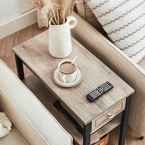 Praktiškas šoninis staliukas su priedais ir vadovu