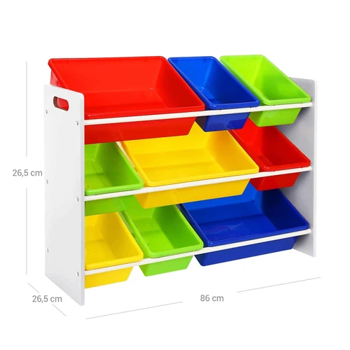 Patogi vaikų lentyna su 4 dėžutėmis