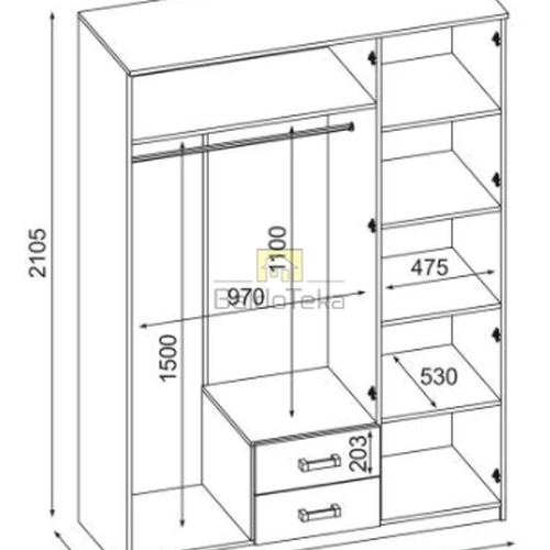Stilinga spinta 150x210x56 cm, 18 mm LMDP, pasirinkite spalvą