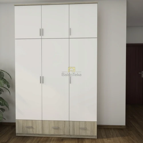 Moderni spinta su šviesaus ąžuolo ir baltos spalvos deriniu