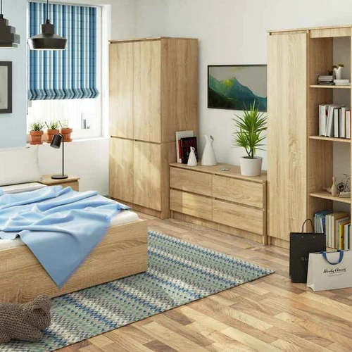 Spinta AKORD S90, 4 durų, rudos spalvos, 90 × 180 × 51 cm - Spintos, spintelės