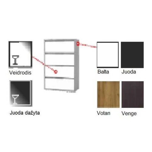 Pasirinkite norimą spalvą: veidrodis, juoda, balta ar vengė