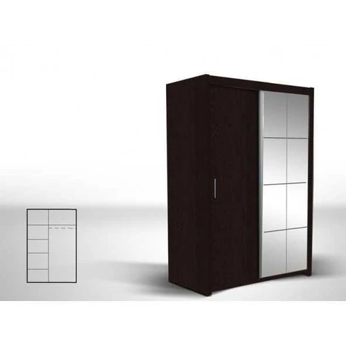 Moderni spinta su veidrodiniu fasadu, ąžuolo sonoma ar vengės spalvomis