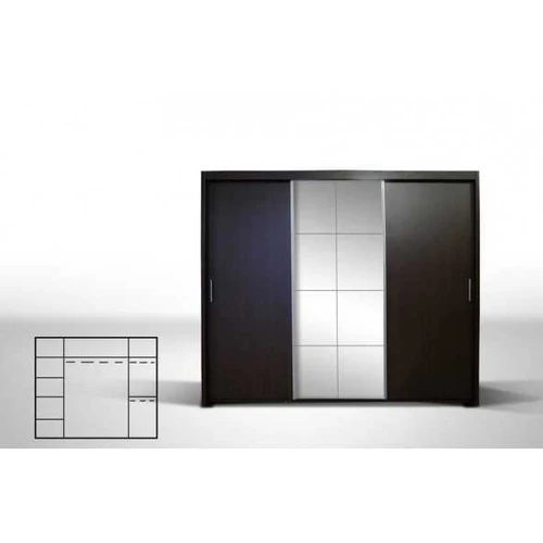 Moderni spinta su veidrodiniu fasadu, ąžuolo sonoma ar vengė