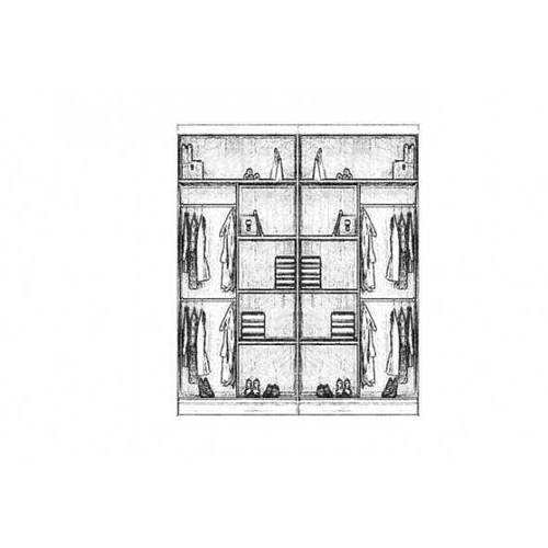 Didelė spinta su stumdomomis durimis, aukštis 216 cm