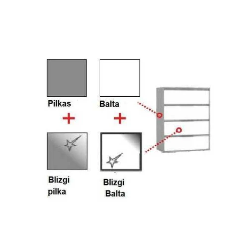 Didelė spinta su atidaromomis durimis ir LED apšvietimu